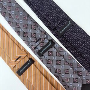 Lot of 3 Massimo Bizzocchi Silk Tie Mens Italy Geometric Striped Floral Designer